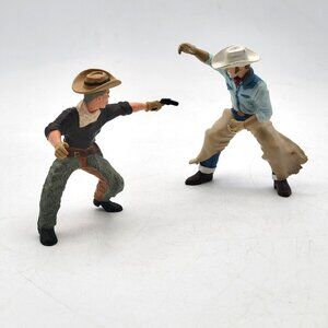 Papo Cowboys Lot of 2 Vintage Western Horse Riders Outlaw Rodeo 1999 & 2007